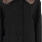 CAPPOTTO IN LANA CON COLLO IN PELLICIA 7B0CA3Z9 9UK0NO VALENTINO 