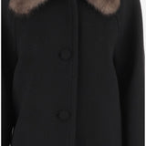 CAPPOTTO IN LANA CON COLLO IN PELLICIA 7B0CA3Z9 9UK0NO VALENTINO 