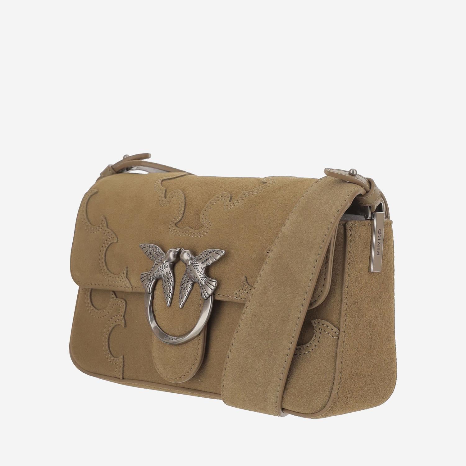 Borsa Love Bag One Slouchy in suede 106244 A0F6L22O PINKO 