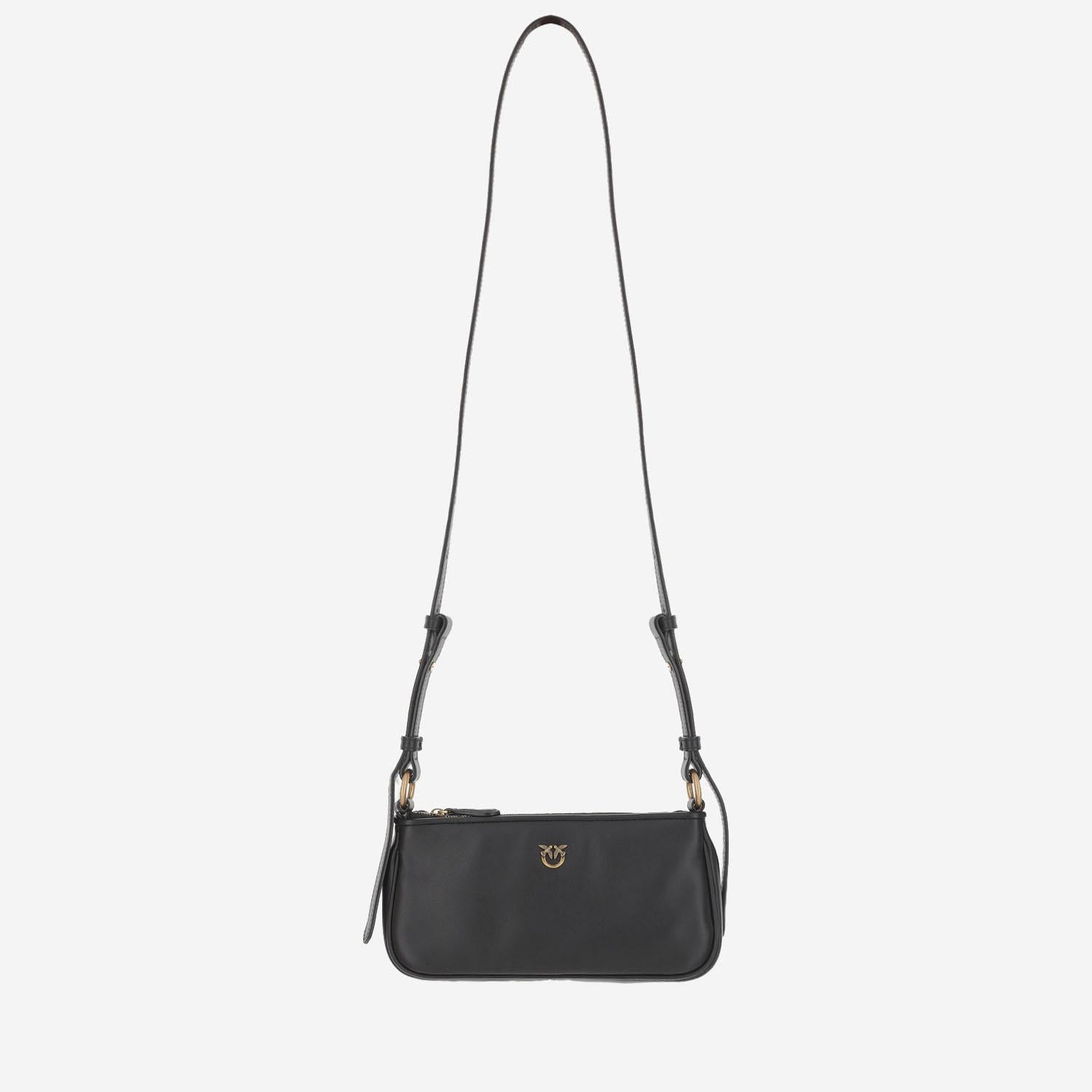 BORSA MINI HALF MOON BAGUETTE IN PELLE CON LOGO 105069 A0QOZ99Q PINKO 