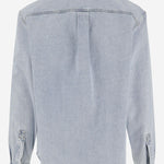 Camicia in denim délavé con inserto GG 835220 XDDCY4452 GUCCI 