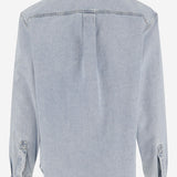 Camicia in denim délavé con inserto GG 835220 XDDCY4452 GUCCI 