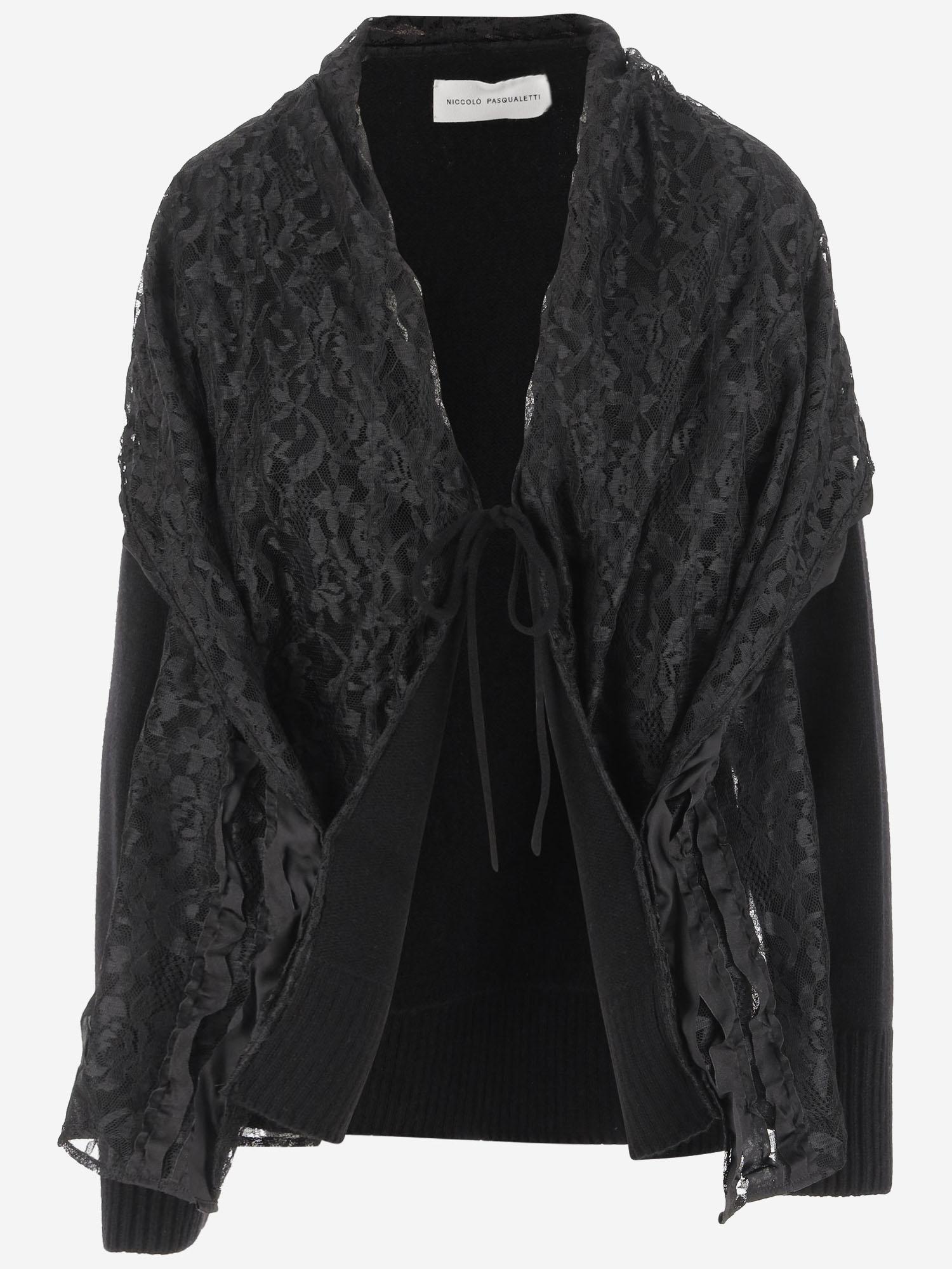GIACCA  in misto lana con pizzo K002 CMYNBLACK NICCOLO PASQUALETTI 