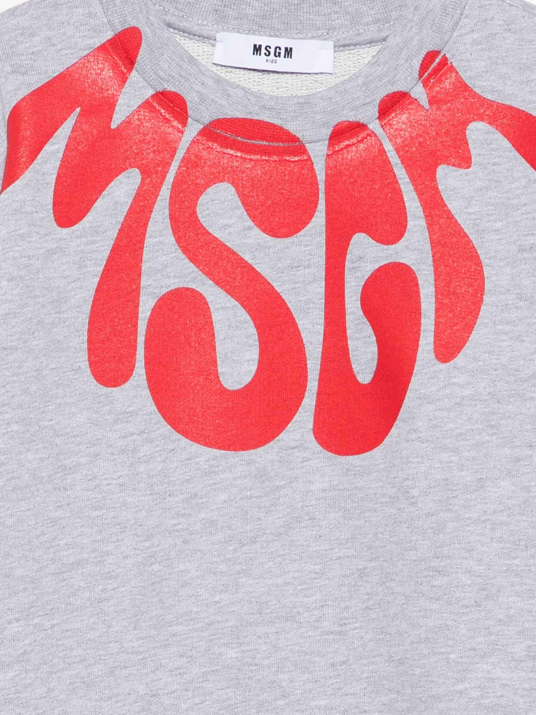 Felpa IN COTONE con logo S6MSJUSW220 271 MSGM KIDS 