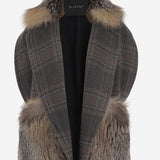 GILET IN MISTO ALPACA E LANA CON PELLICCIA 25021 400VARSTORM BLANCHA 