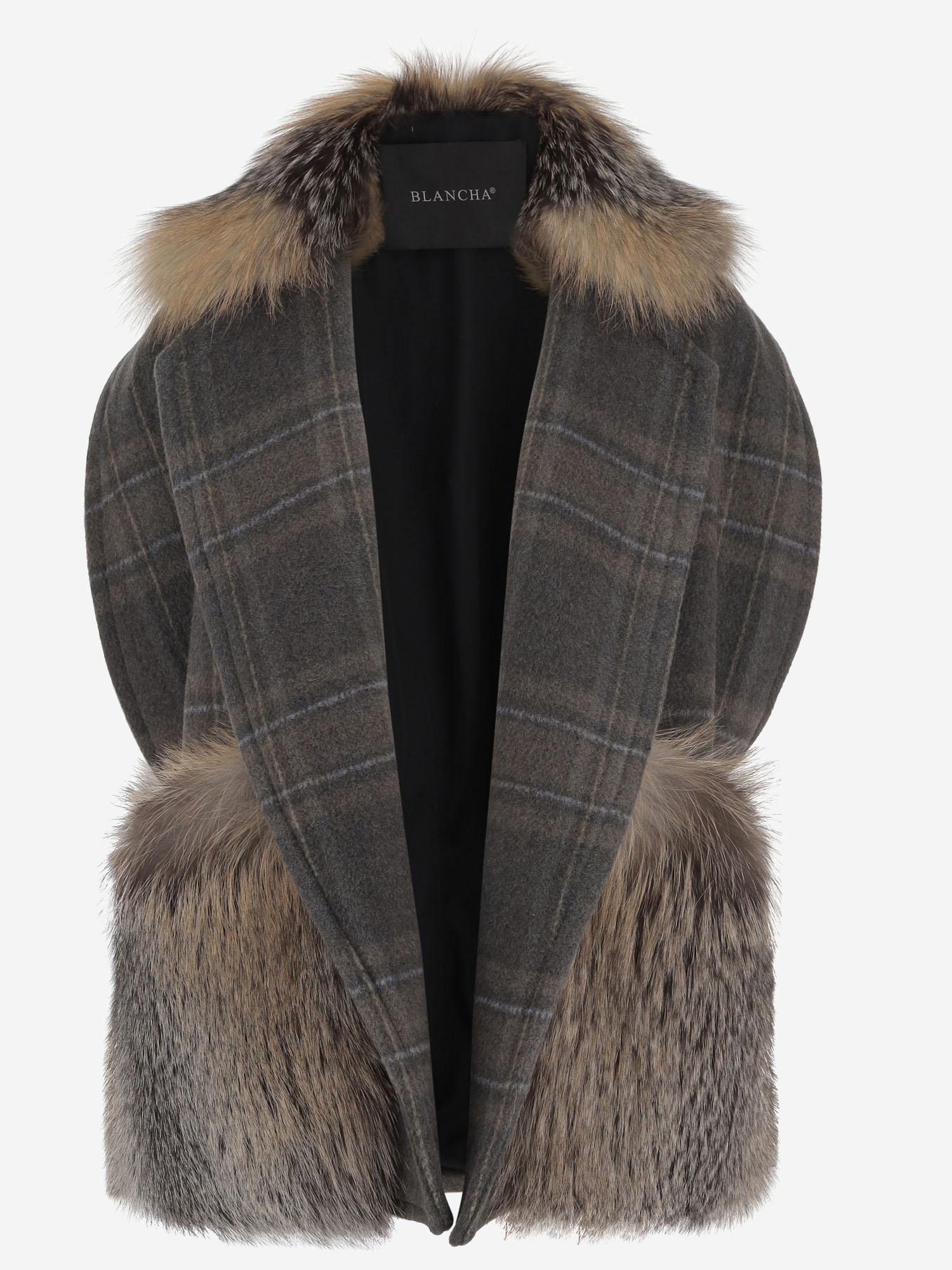 GILET IN MISTO ALPACA E LANA CON PELLICCIA 25021 400VARSTORM BLANCHA 