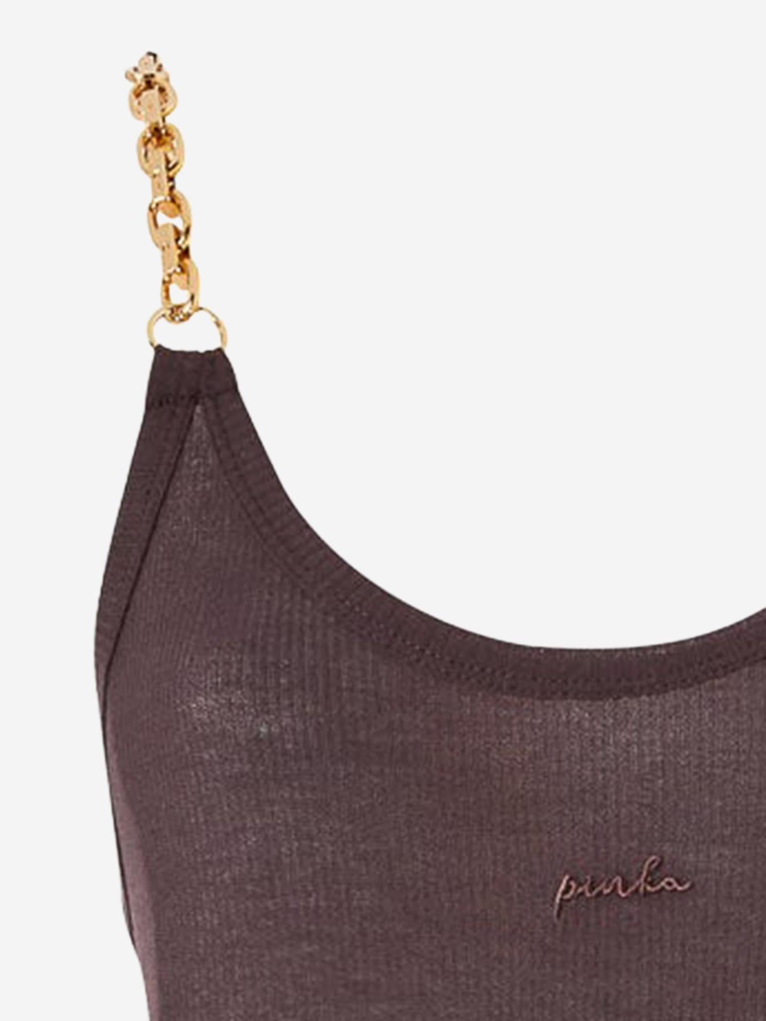 Abito in cotone stretch con spallina gioiello 106629 A32CM28 PINKO 