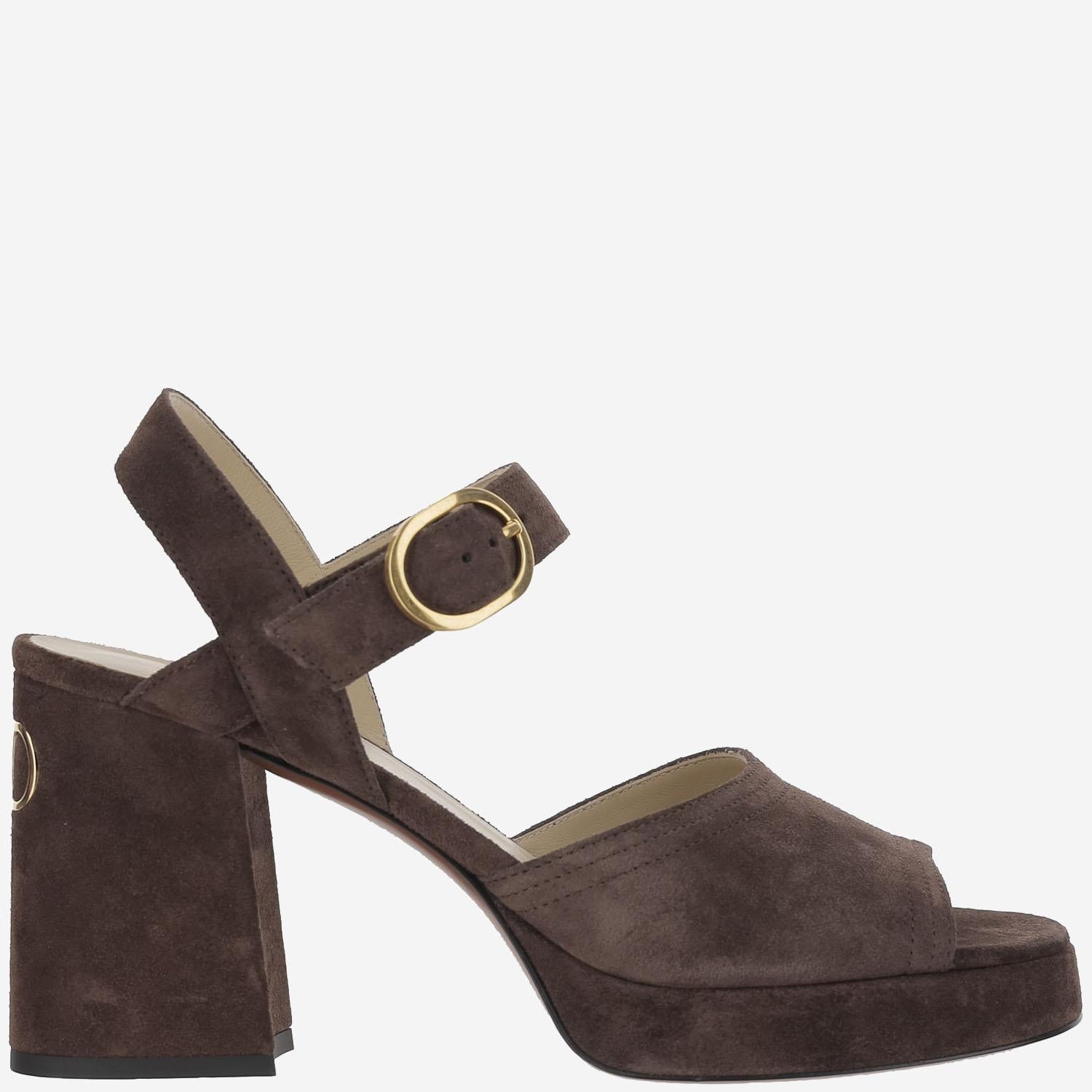 Sandali Fawcette in pelle scamosciata 100mm<BR/> 7W2S0MI1 DHU0TO VALENTINO GARAVANI 