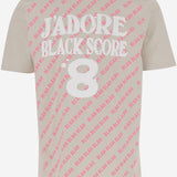 T-SHIRT IN COTONE CON STAMPA BSMCCBLAHPATTERNPINK BONE BLACK SCORE 