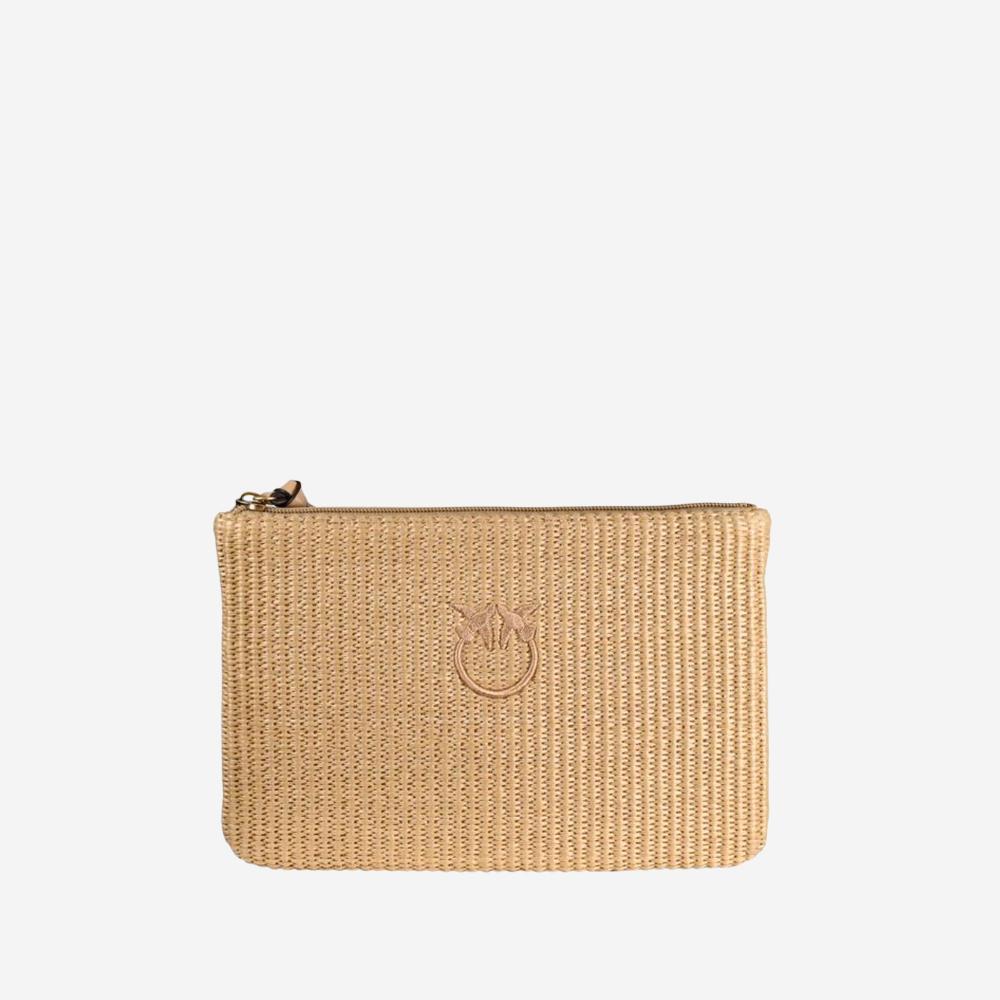 POCHETTE IN RAFIA CON LOGO 106763 A39YC24Q PINKO 