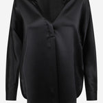 CAMICIA IN SETA CON SCOLLO A V VR84511926 001BLK VINCE 