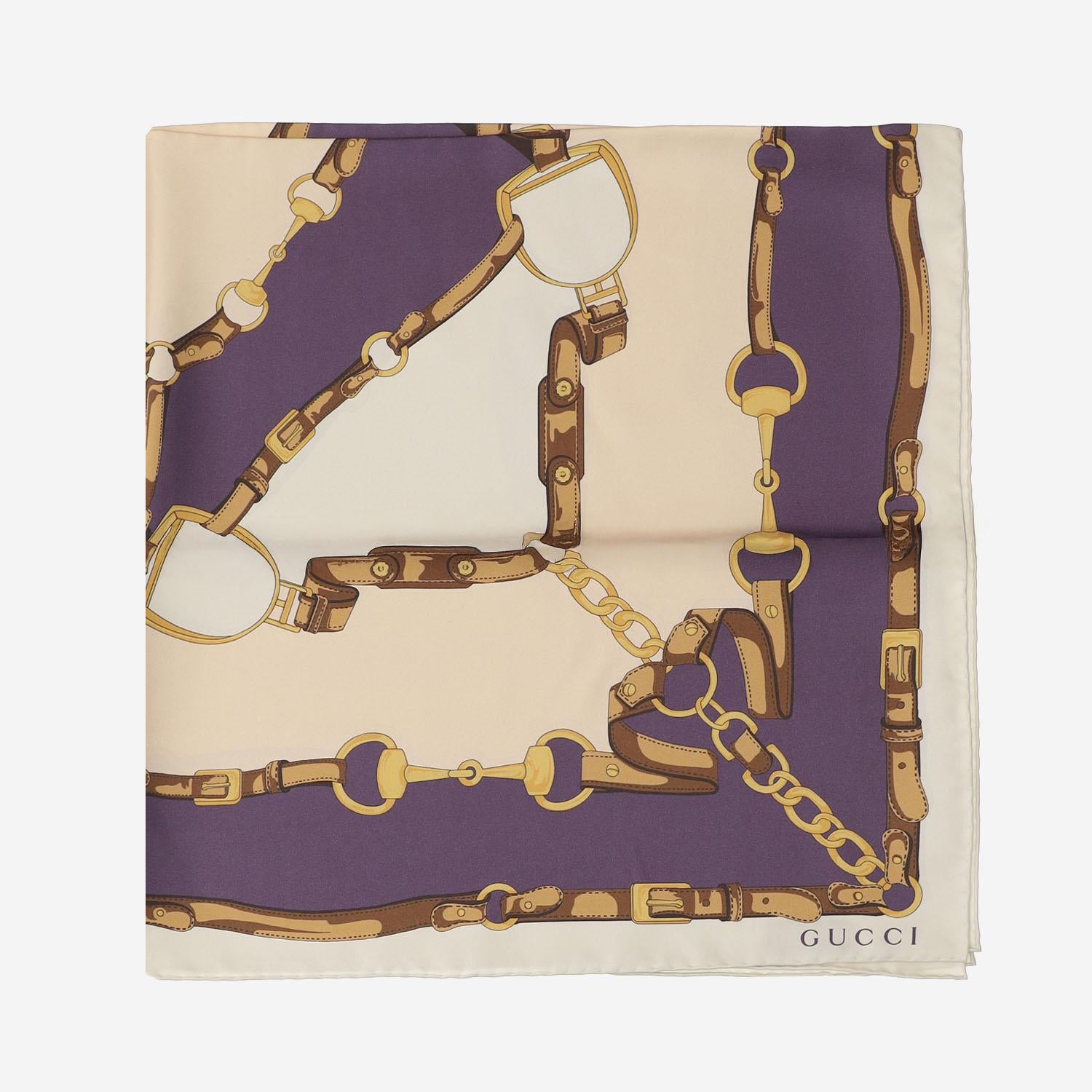 Foulard in twill di seta stampato 847673 3G0019971 GUCCI 
