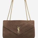 BORSA LOULOU MEDIA IN MATELASSÉ SUEDE 801439 AAEY62358 SAINT LAURENT 