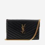 PORTAFOGLIO MONOGRAM ON CHAIN 377828 BOW011000 SAINT LAURENT 