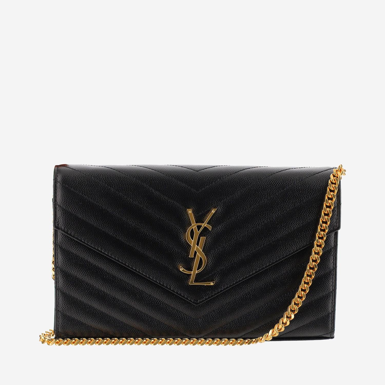 PORTAFOGLIO MONOGRAM ON CHAIN 377828 BOW011000 SAINT LAURENT 