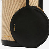 BORSA CANNOLO BUCKET IN PELLE E RAFIA J07ZH0059 P8930280 JIL SANDER 