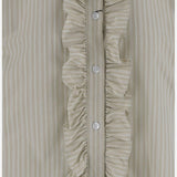 Camicia in cotone con jabot a righe FSH821CO0219 A040 AMI 