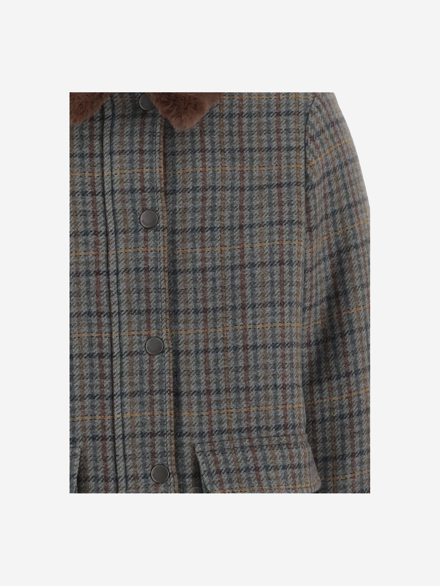 CAPPOTTO IN MISTO LANA CON COLLO IN PELLICCIA W05GOUW00024 376 BONPOINT KIDS 