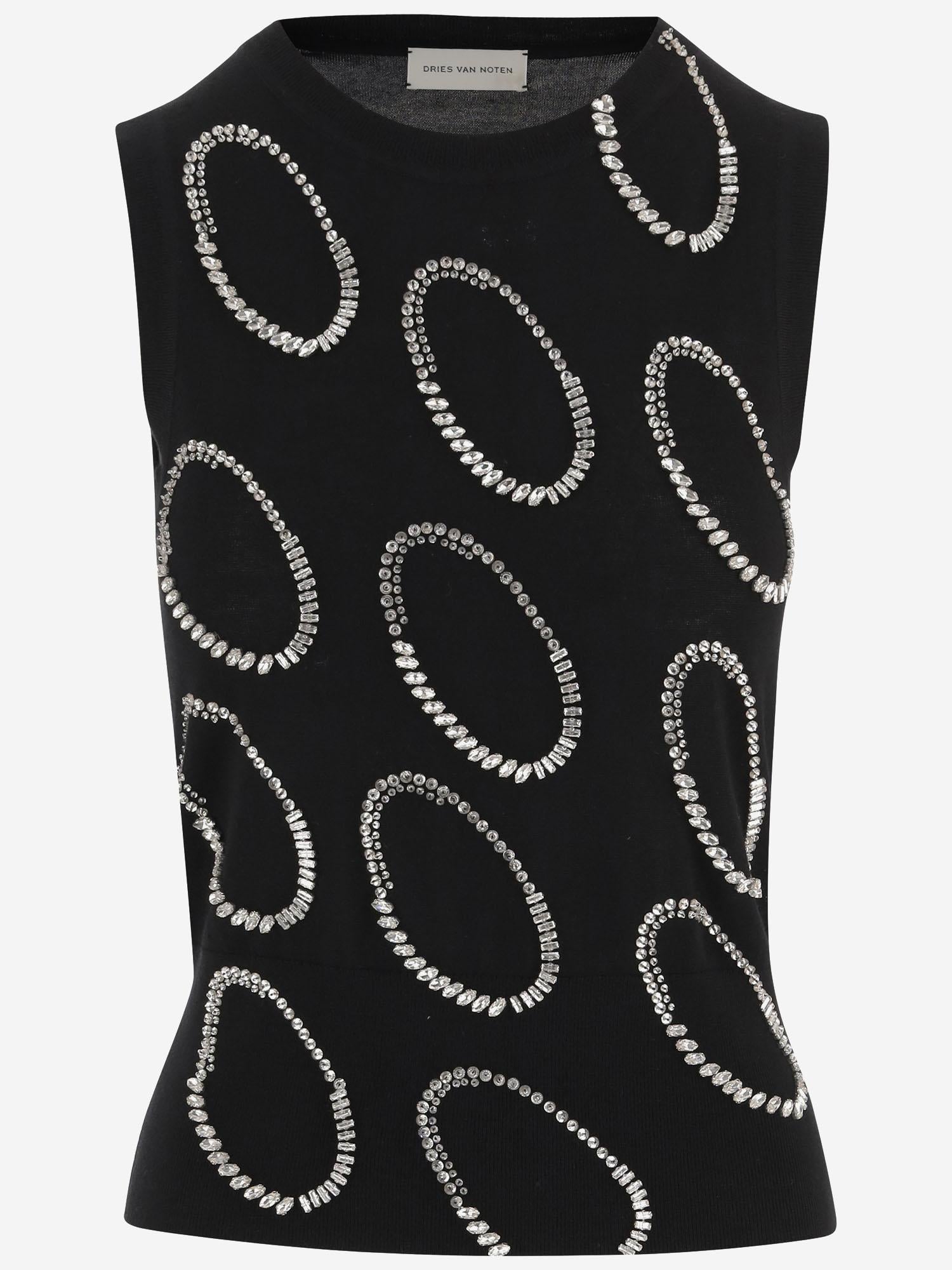 TOP IN LANA CON MOTIVO APPLICATO 011207 3700900 DRIES VAN NOTEN 