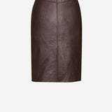 GONNA A MATITA CON CINTURA IN PELLE STROPICCIATA 865021 YCVD22820 SAINT LAURENT 