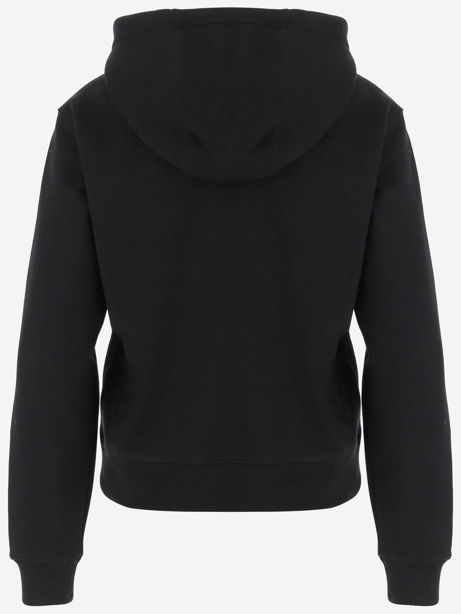 FELPA IN COTONE CON CAPPUCCIO 8115957 BLACK BURBERRY 