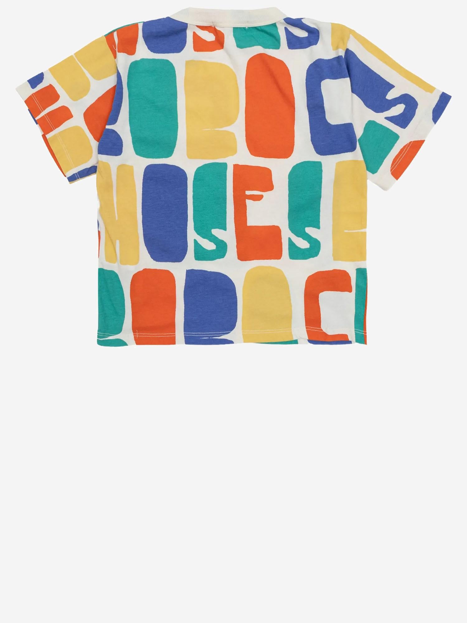 T-SHIRT IN COTONE CON LOGO B126AC137 OFFWHITE BOBO CHOSES KIDS 