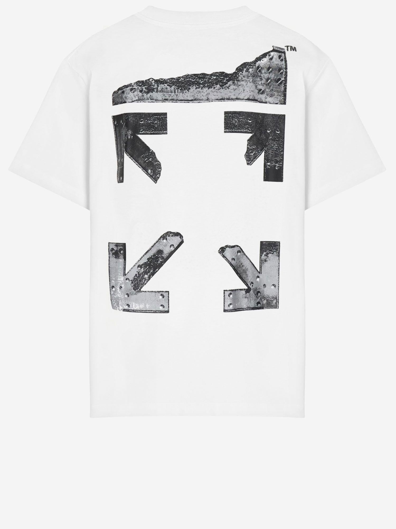 T-SHIRT IN COTONE CON LOGO 44MAA027S26J001 1000 OFF-WHITE 