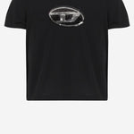T-SHIRT IN COTONE CON LOGO IN PAILLETTES J02371 KYAUNK900 DIESEL KIDS 