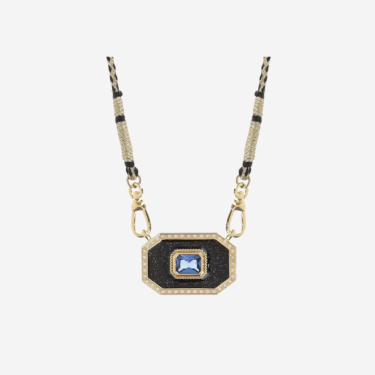 COLLANA YUCATAN NERO LUCIDO CO394 ORO MYA BAY 
