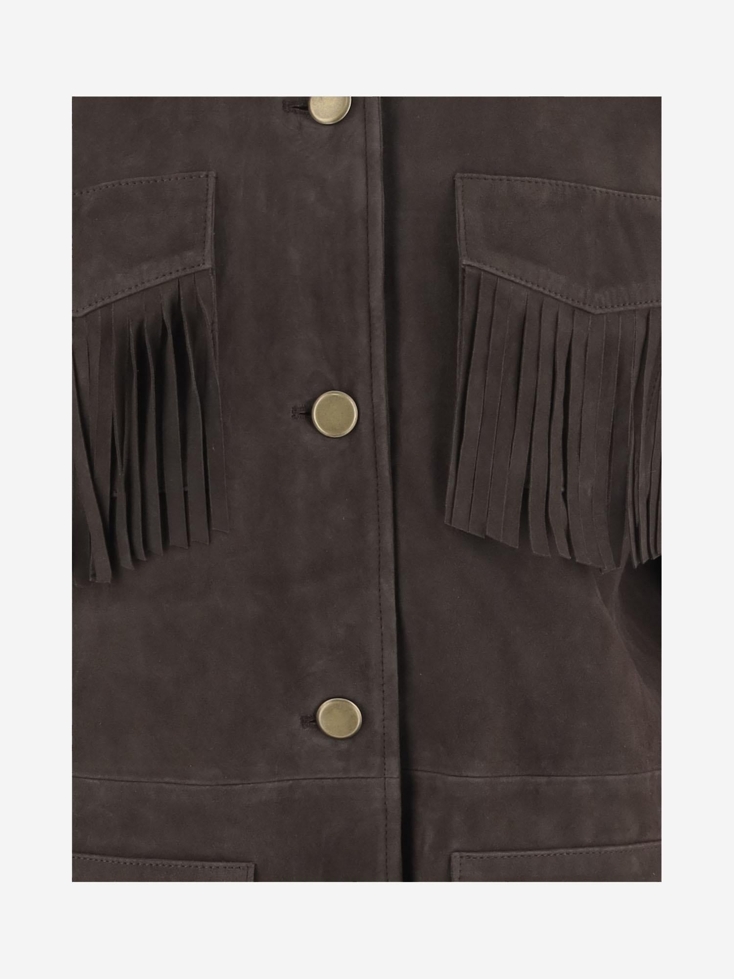 Giacca con frange in pelle scamosciata UN05 RSC309 UNCOMMON 