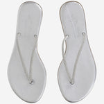 SANDALI IN PELLE CON STRASS<BR/> BALOS SILVER KIMA 