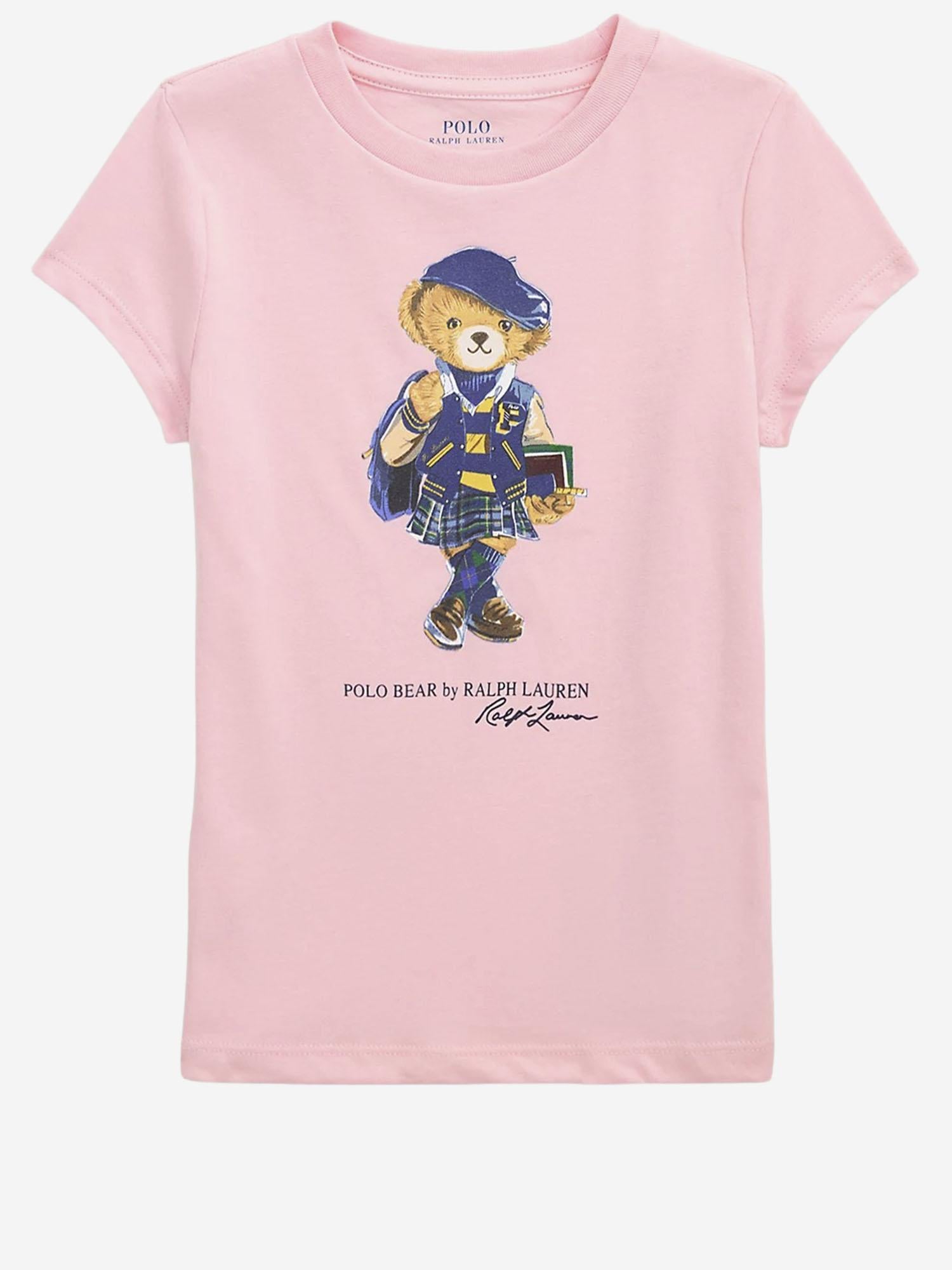 T-shirt in cotone con stampa Polo Bear 313961230 001 POLO RALPH LAUREN KIDS 