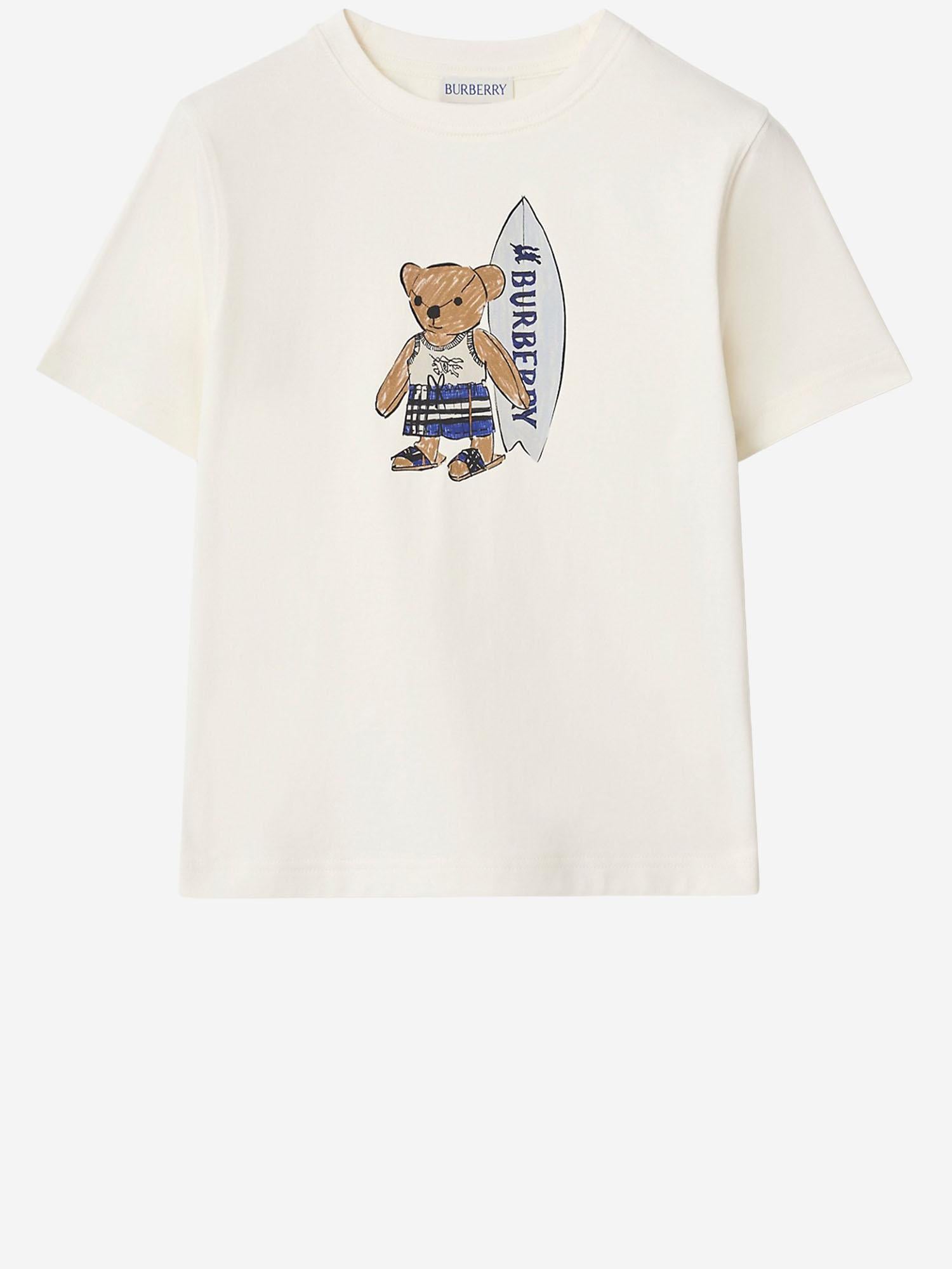 T-SHIRT IN COTONE CON STAMPA 8117540 CHALKWHITE BURBERRY KIDS 