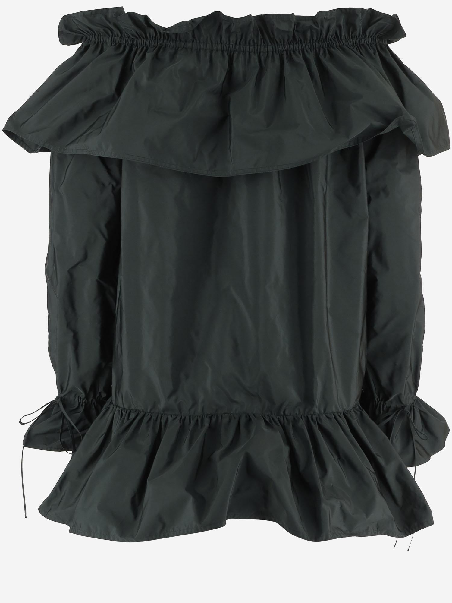 TOP IN SETA CON SCOLLO A BALZE 871287 Y1I023004 SAINT LAURENT 