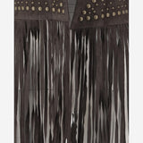 GILET IN PELLE SCAMOSCIATA CON FRANGE UN33 RSC309 UNCOMMON 