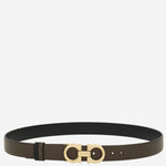 CINTURA GANCINI REVERSIBILE 23A565 832CONCRETENERO SALVATORE FERRAGAMO 