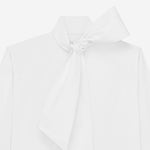 CAMICIA CON COLLO LAVALLIÈRE IN POPELINE DI COTONE 865302 Y1H489000 SAINT LAURENT 