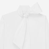 CAMICIA CON COLLO LAVALLIÈRE IN POPELINE DI COTONE 865302 Y1H489000 SAINT LAURENT 