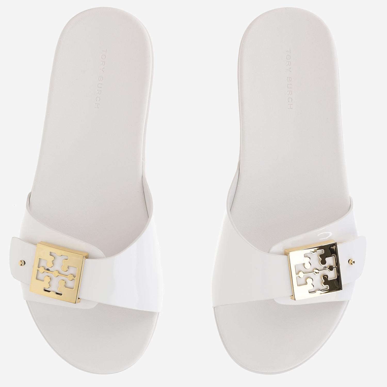 Sandali slide Buckle con logo 157872 100 TORY BURCH 