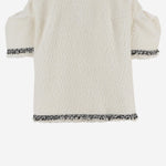 GIACCA BOUCLÉ CON PROFILI A CONTRASTO 08322 151 SACAI 