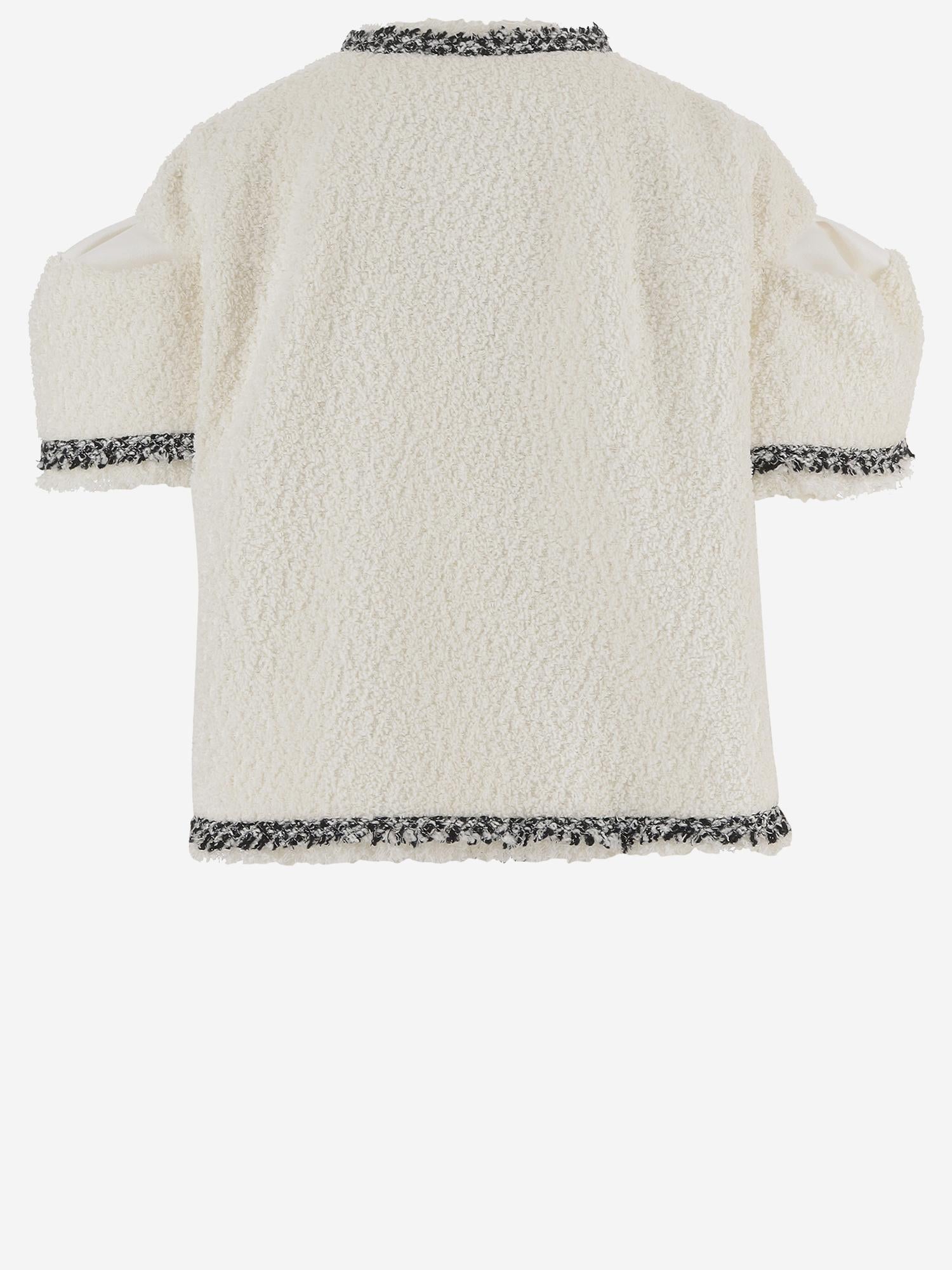 GIACCA BOUCLÉ CON PROFILI A CONTRASTO 08322 151 SACAI 