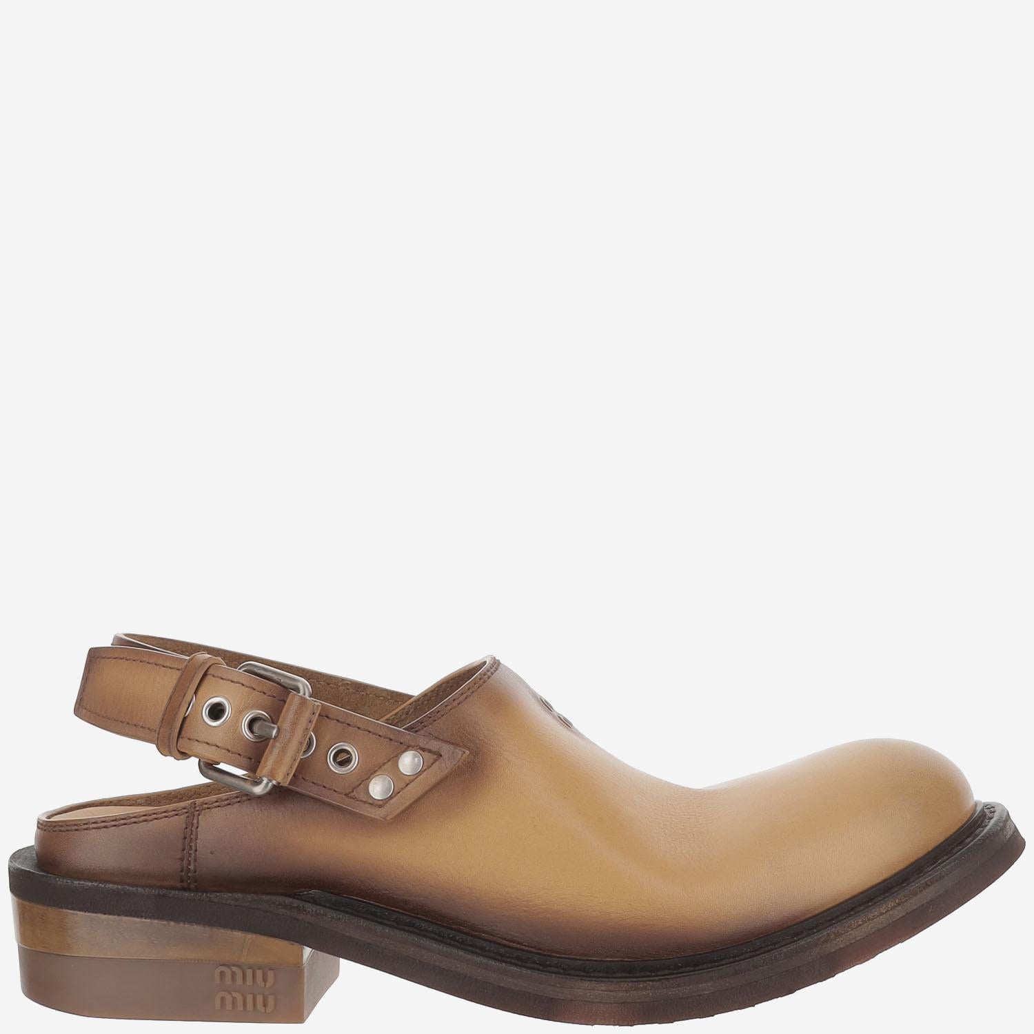 Sabot Foule in pelle 5R667E 5ODF0054 MIU MIU 