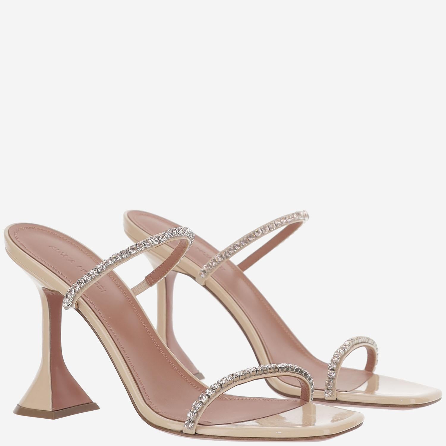 SANDALI GILDA GILDASLIPPER 95CHAMPAGNEPEARLYGOLDQUARTZ AMINA MUADDI 