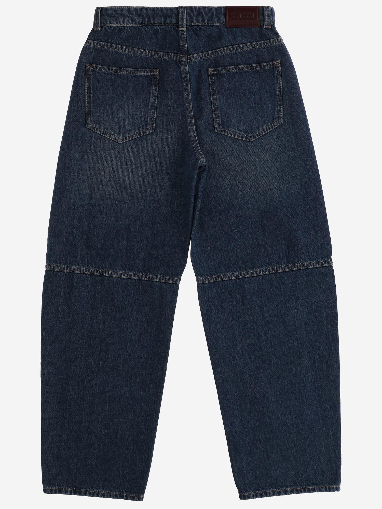 JEANS IN DENIM DI COTONE 827453 XDDCQ4100 GUCCI KIDS 