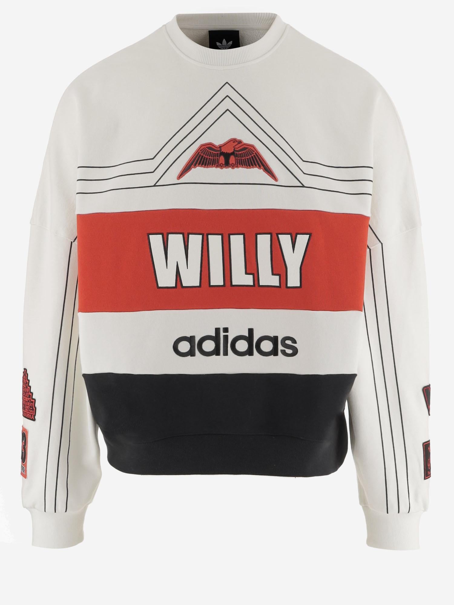 FELPA IN COTONE CON STAMPA GRAFICA KS6444 OFFWHITE ADIDAS X WILLY CHAVARRIA 