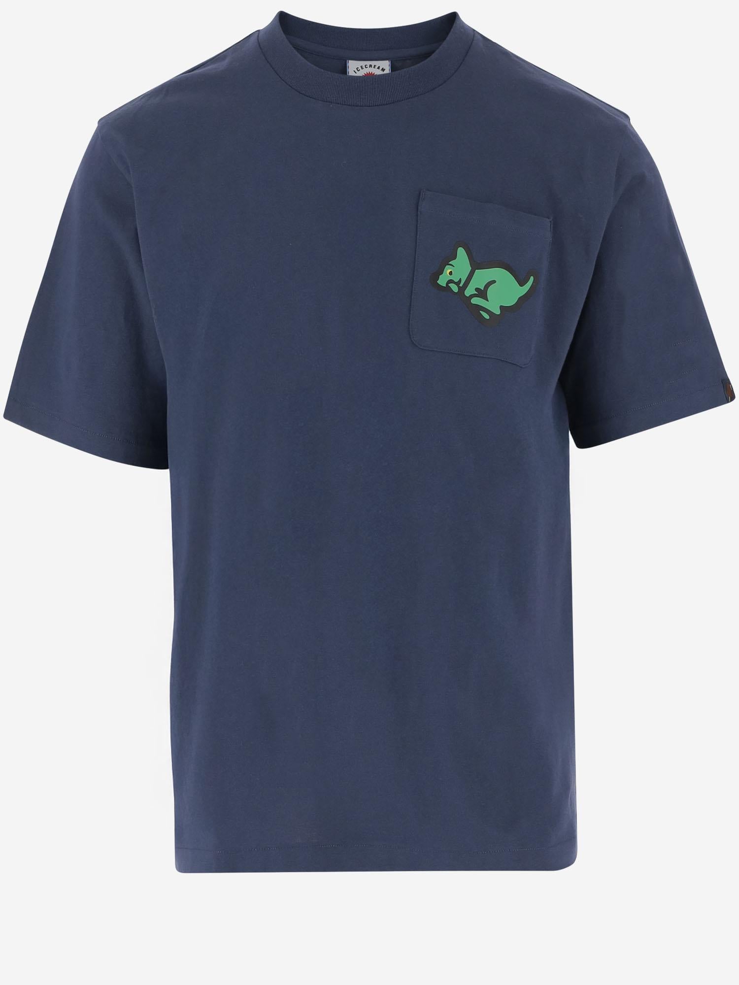 T-SHIRT IN COTONE CON LOGO IC25352 NAVY ICECREAM 