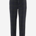 Pantaloni Angela in lana tartan con risvolto W25313 0390 SASUPHI 