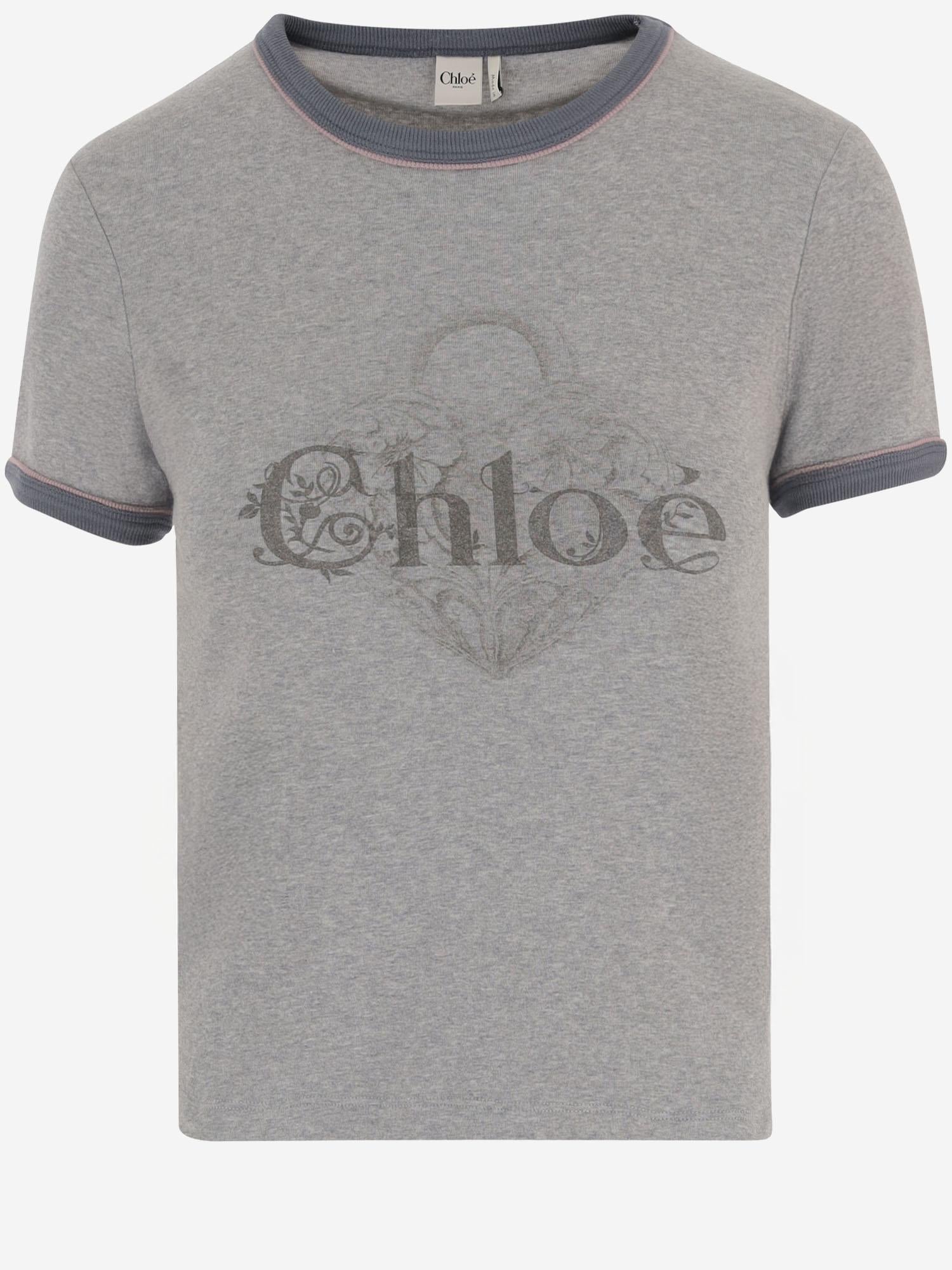 T-SHIRT IN COTONE CON LOGO CH25WJH03195 01B CHLOE 