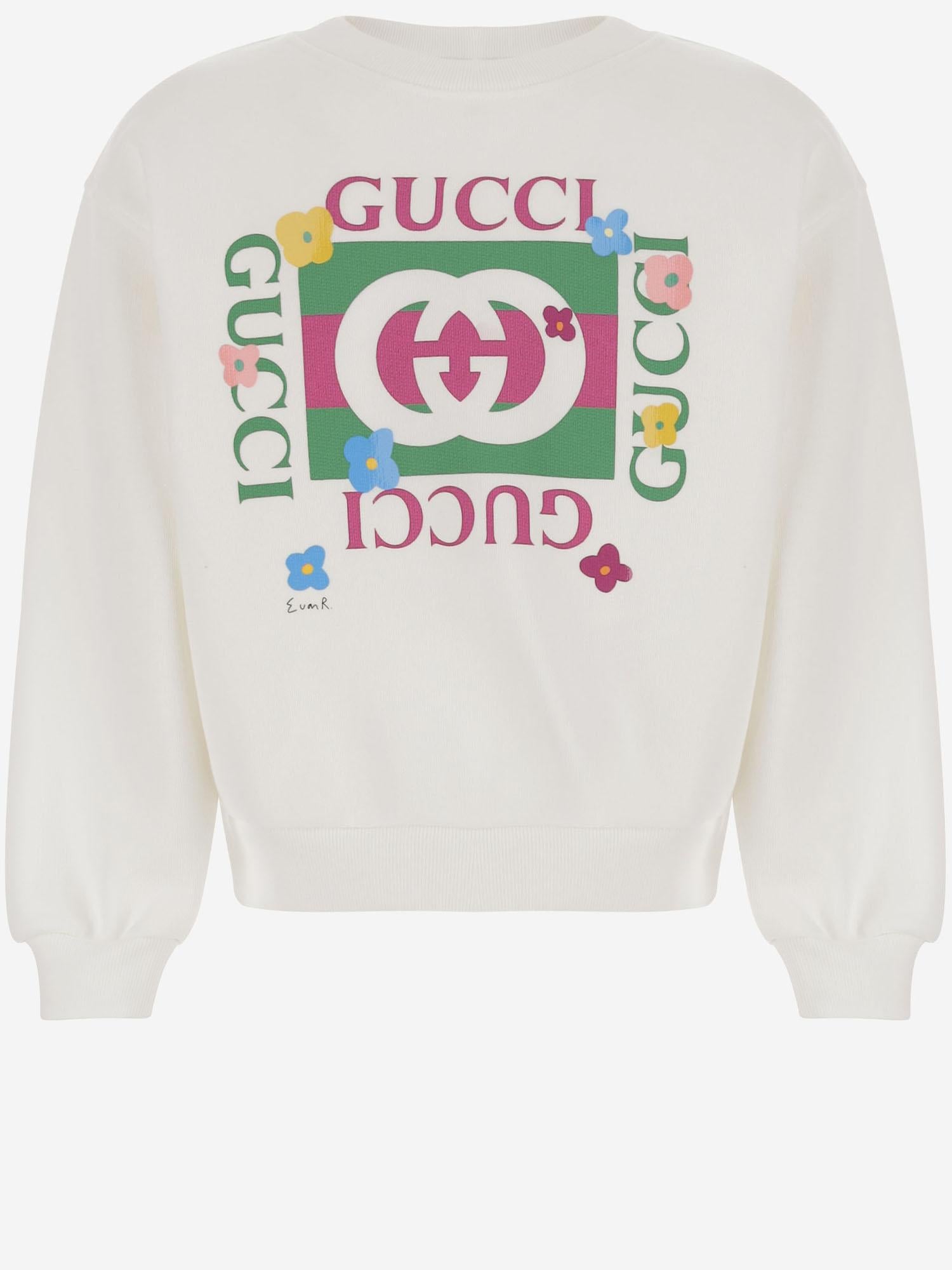 Felpa in cotone con stampa 799331 XJHFR9214 GUCCI KIDS 