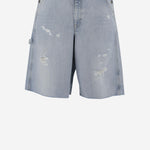 PANTALONI CORTI IN COTONE CON EFFETTO LIVED-IN GMP02080P001850 50134 GOLDEN GOOSE 